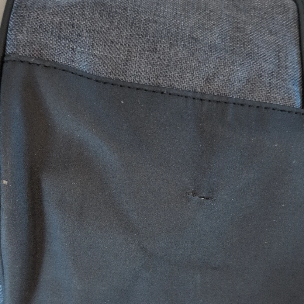 Bulgari Charcoal Gray Duffel Bag With Silver Hardware